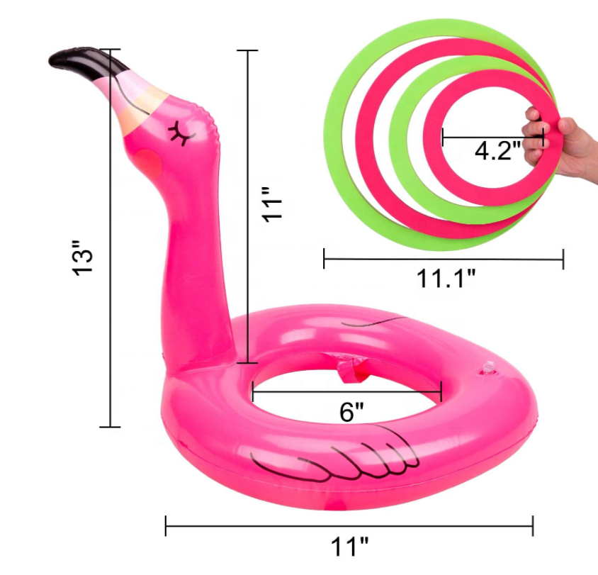 Flamingos throwing rings game size