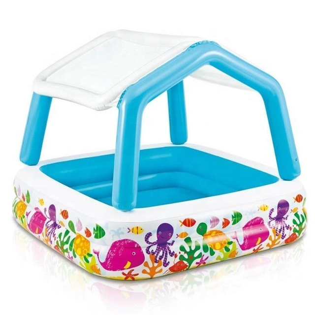 Inflatable Swimming Pool Floats Inflatable Tubs With Dome Tent Floating In The Swim Pool Garden Toys For Kid1