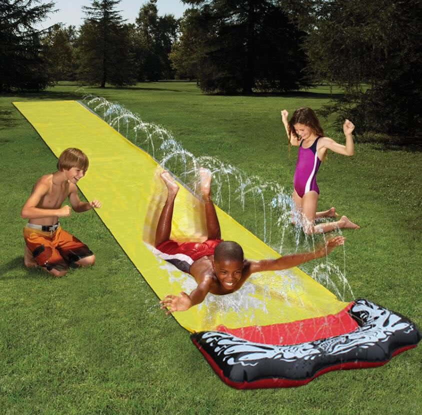 Inflatable Water Slide for Kids Adults Garden Racing Single Water Slides Mat Summer Spray Water Toys for Outdoor Grass Game