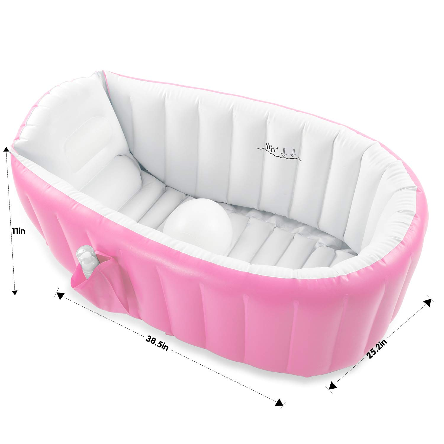 Inflatable bath tub size