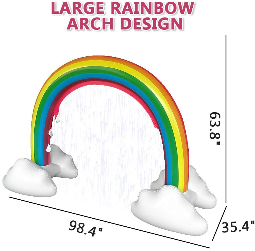 Inflatable rainbow water sprinkler arch size