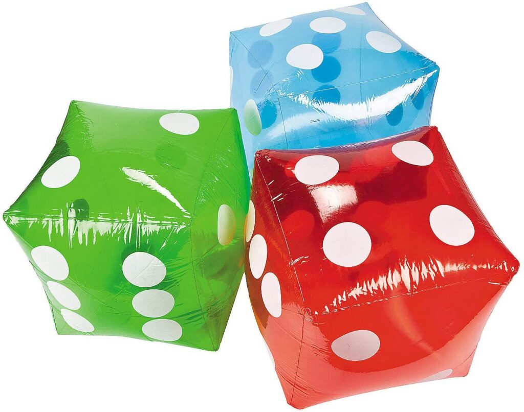 Inflated transparent dice Inflated transparent dice