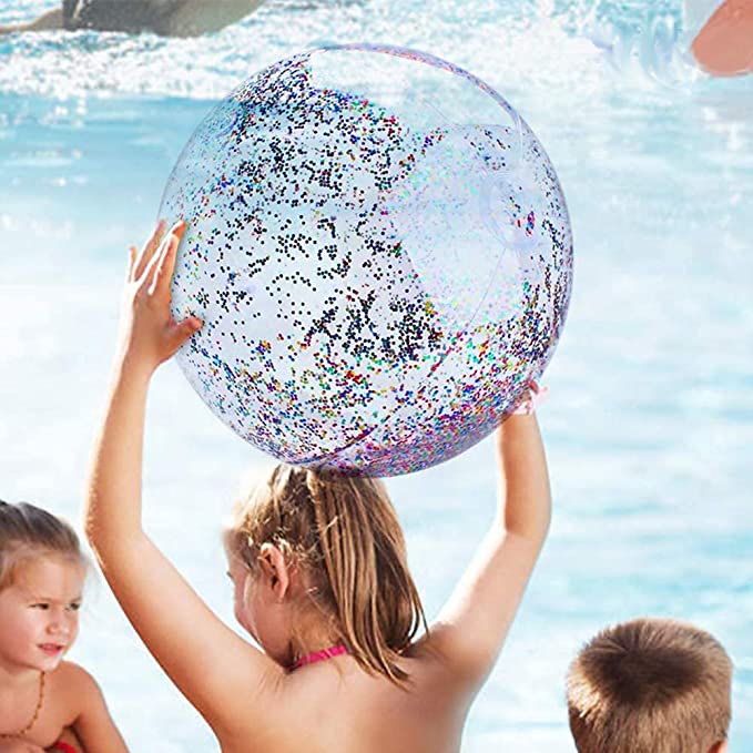 Sequin Confetti Glitter Inflatable Clear Beach Ball