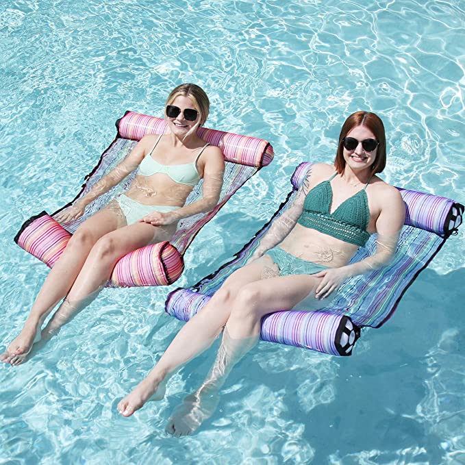 2 Sets 4-in-1 Hammock Inflatable Pool Float