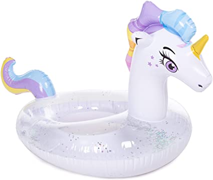 Inflatable Unicorn Pool Float with Glitters Inflatable Unicorn Pool Float with Glitters