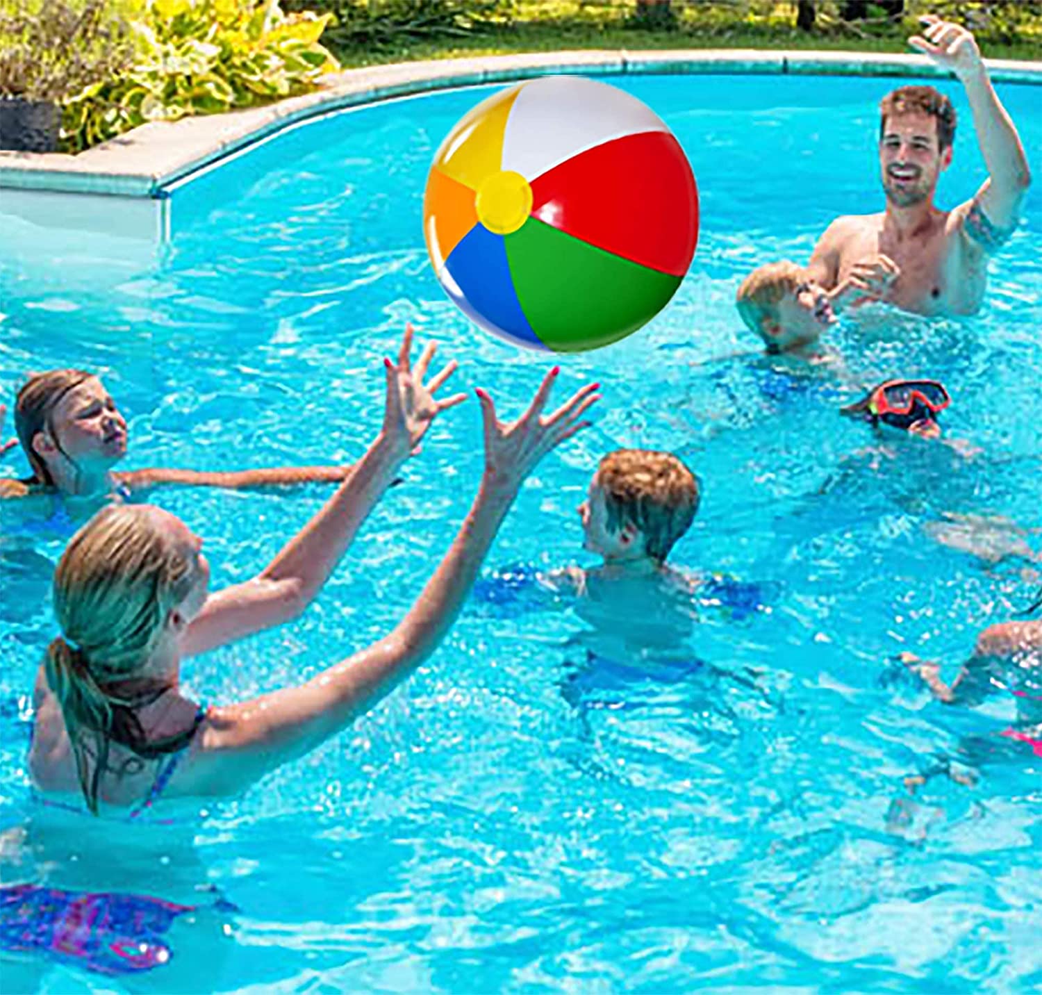 Inflatable Beach Balls for Kids Beach Toys for Kids & Toddlers, Pool Games, Summer Outdoor Activity Classic Rainbow Color