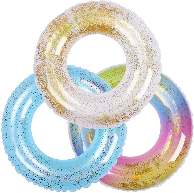 3 Pack Inflatable Swimming Rings Kid Swim Rings Pool Tubes Sparkling Pool Ring Toys for Kids Summer Beach Swimming Pool Supplies 3 Pack Inflatable Swimming Rings Kid Swim Rings Pool Tubes Sparkling Pool Ring Toys for Kids Summer Beach Swimming Pool Supplies