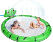 Inflatable Pool With Splash Pad And Sprinkler Pool Frog Toddler Water Toys
