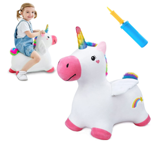 Inflatable Toys Unicorn Hopping Horse Plush Outdoor Indoor Ride On Animal Toys