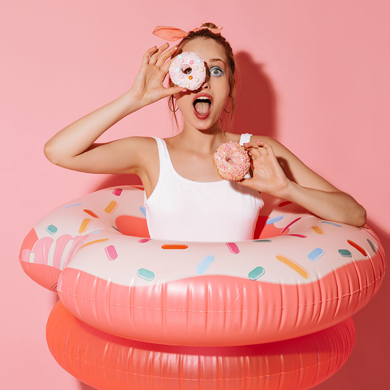 donuts and large swimming