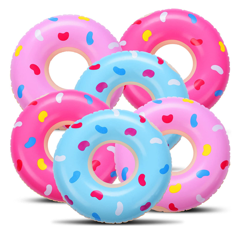 Inflatable Pool Inflatables Multicolored Floats Small Swimming Ring Tubes for Younger Kids Toddlers