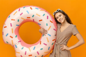 Inflatable donut swim ring Inflatable donut swim ring